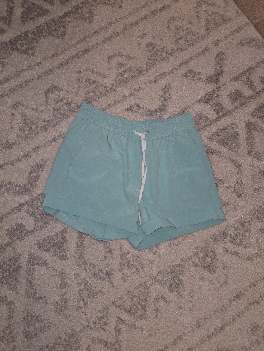 lululemon athletica Light Teal Drawstring Athletic Shorts
